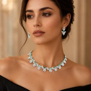 Emerald Blossom Necklace Set